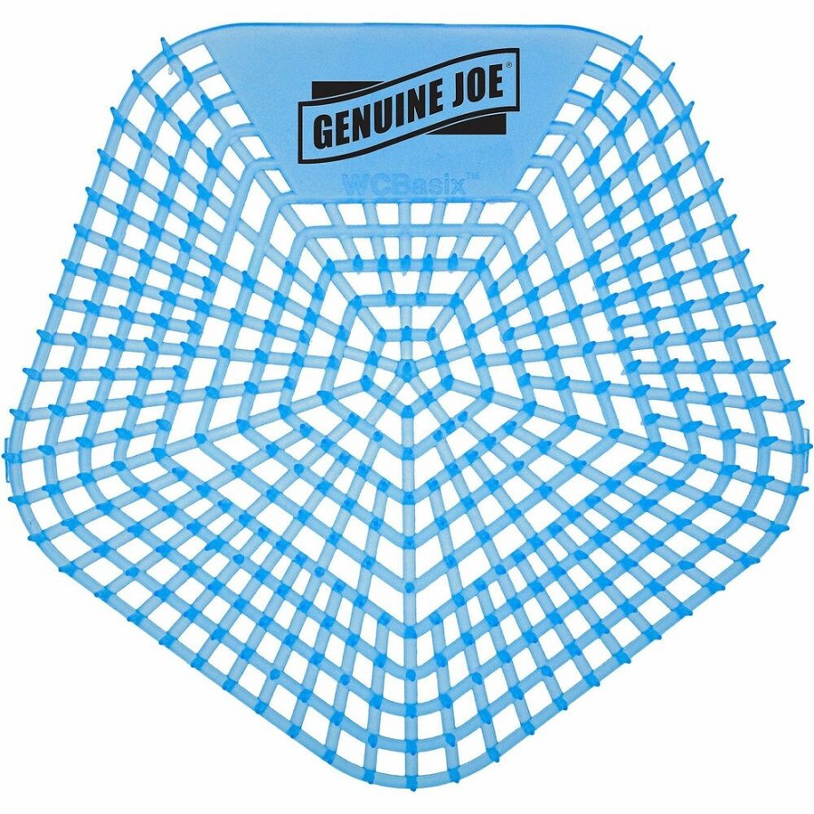 Genuine Joe Urinal Screens - Lasts upto 30 Days - Dual Sided Design - 10 / Carton - Blue 