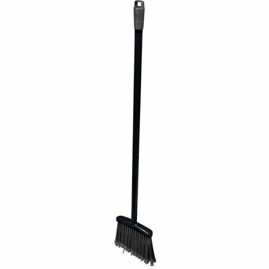 Genuine Joe Plastic Lobby Broom - 36' Handle Length - 36' Overall Length - Blue, Black - 1 Each 