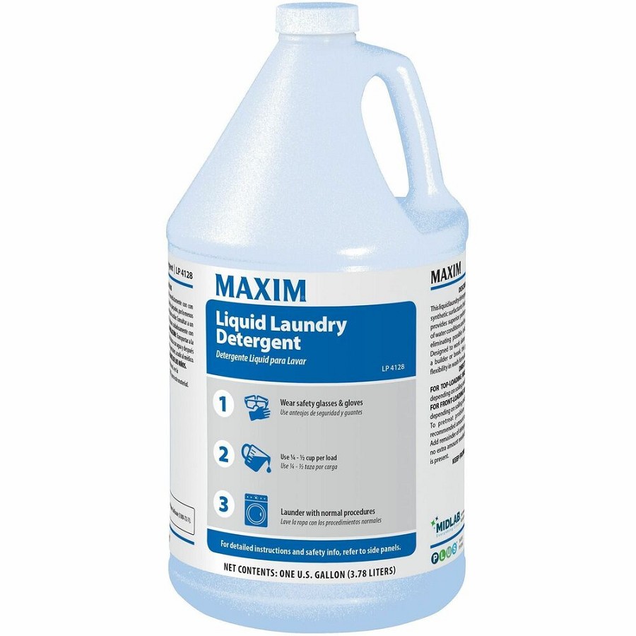 Midlab Liquid Laundry Detergent - For Laundry - Liquid - 128 fl oz (4 quart) - Non Alkaline, Non-irritating - White - 4 / Carton 