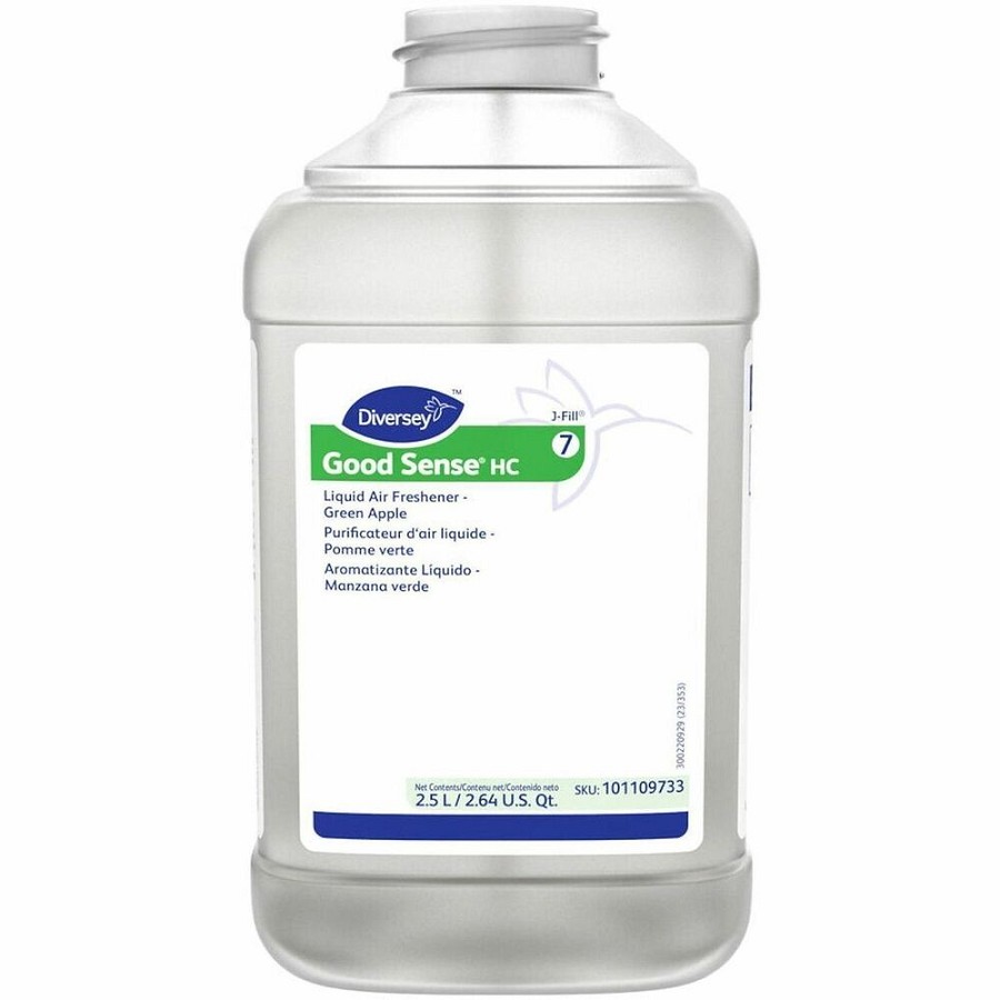 Diversey Good Sense Air Freshener - Liquid - 84.5 fl oz (2.6 quart) - Green Apple - Odor Neutralizer 