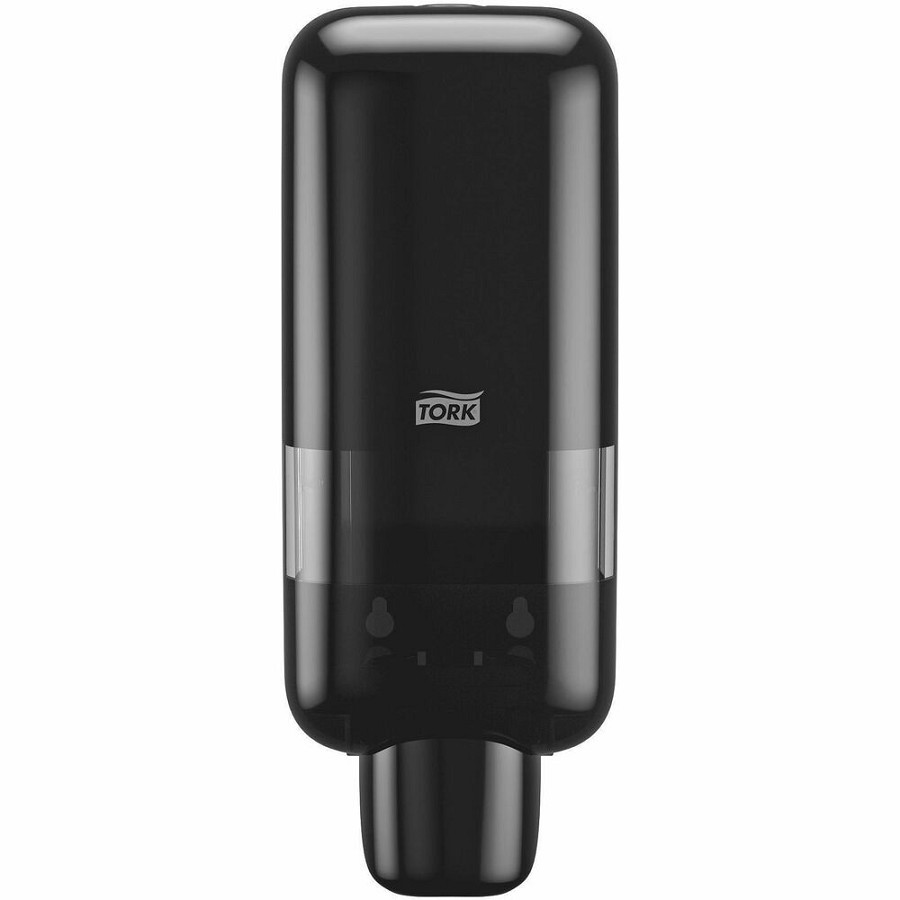 TORK Soap and Sanitizer Dispenser Black S4 - Manual - Hygienic, Refillable, Easy to Use - Black 