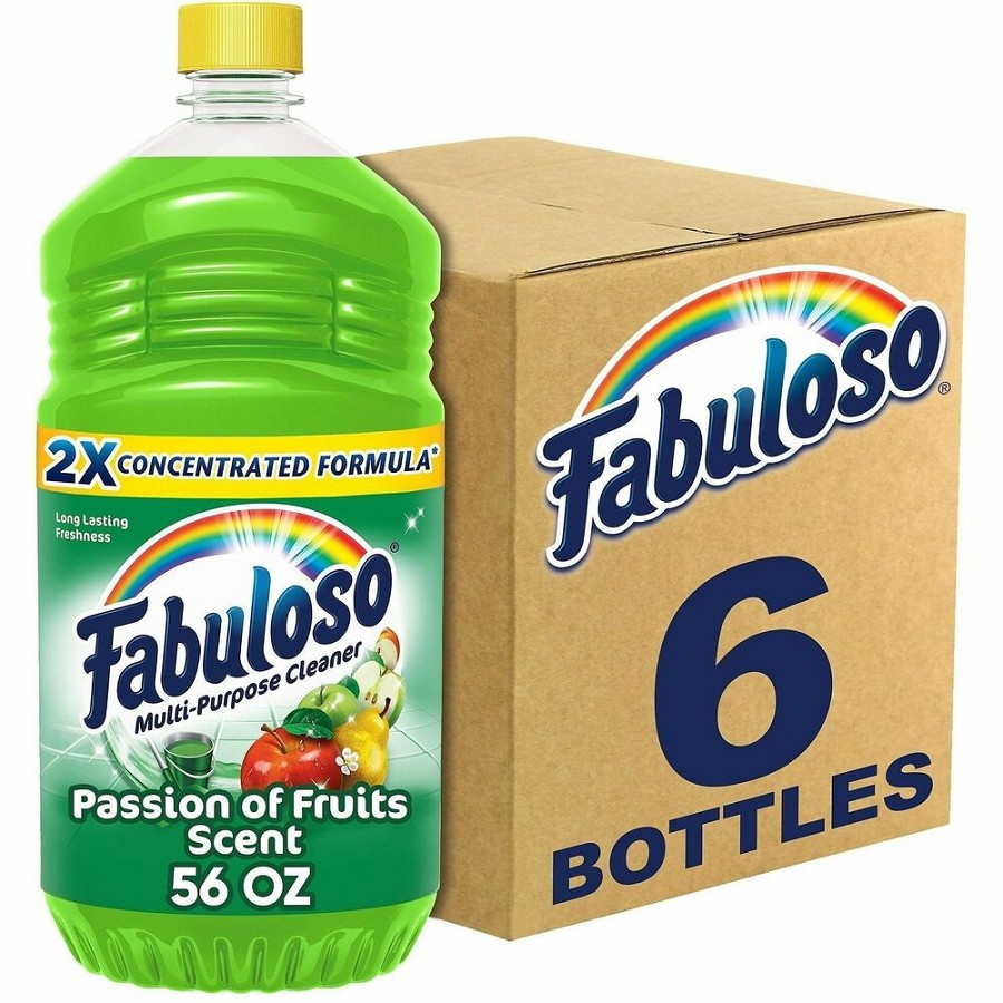 Fabuloso All-Purpose Cleaner - For Multipurpose, Multi Surface - Concentrate - 56 fl oz (1.8 quart) - Passion of Fruits, Fresh Floral Scent - Recommended For: Grease Remover, Grime Remover, Dirt Remover - Long Lasting - Green Bottle - 6 / Carton 