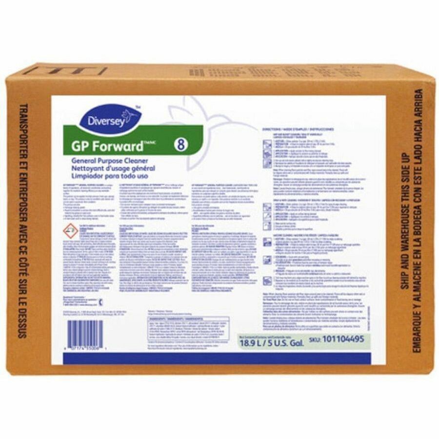 Diversey GP Forward General Purpose Cleaner - For Multi Surface - Concentrate - Liquid - 640 fl oz (20 quart) - 10.7 to 12.83 pH - Citrus Scent - Recommended For: Dirt Remover, Grit Remover, Grease Remover, Soap Scum Remover - Versatile, Rinse-free, Koshe 