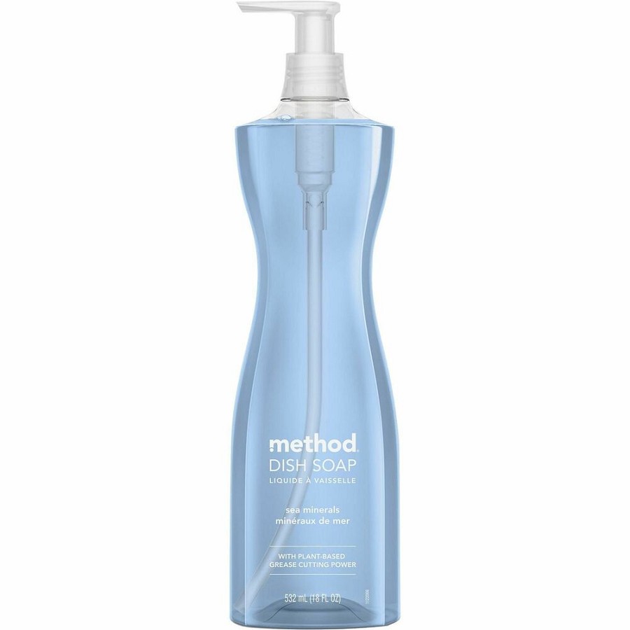 Method Dish Soap Refill - For Sink, Kitchen, Dish, Countertop - Liquid - 18 fl oz (0.6 quart) - Fresh, Lemon, Rosemary, Marine Scent - Recommended For: Grease Remover - Refillable - Light Blue 