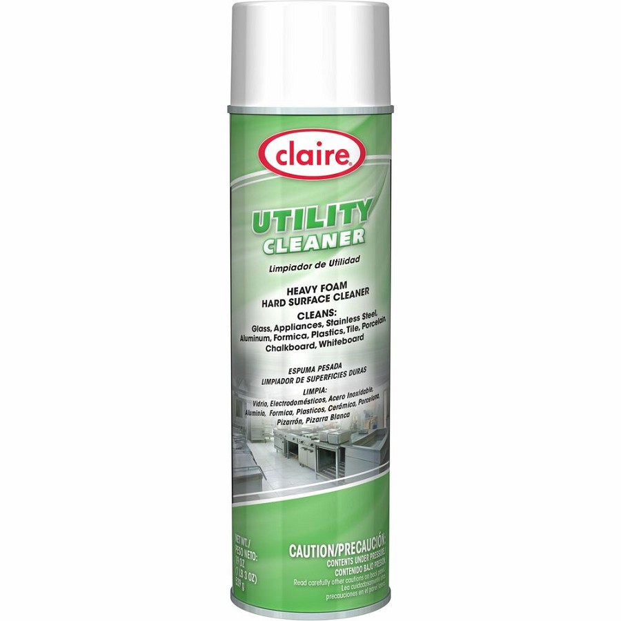 Claire Claire Utility Cleaner - For General Purpose, Multipurpose - Spray, Foam - Mild Solvent Scent - Anti-fog, Anti-static - White - 1 Each 