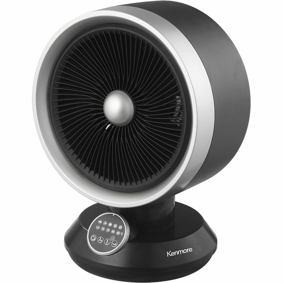 Kenmore Fan & Heater Combo - 2 x Heat Settings - Remote Control - Oscillation - Office, Room, Kitchen - Desk - Black 