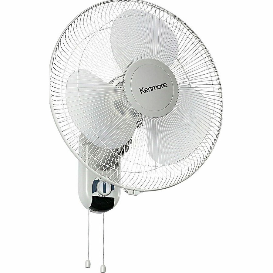 Kenmore 16' Wall Fan - 3 Speed - Oscillating, Adjustable - White - 1 Each 