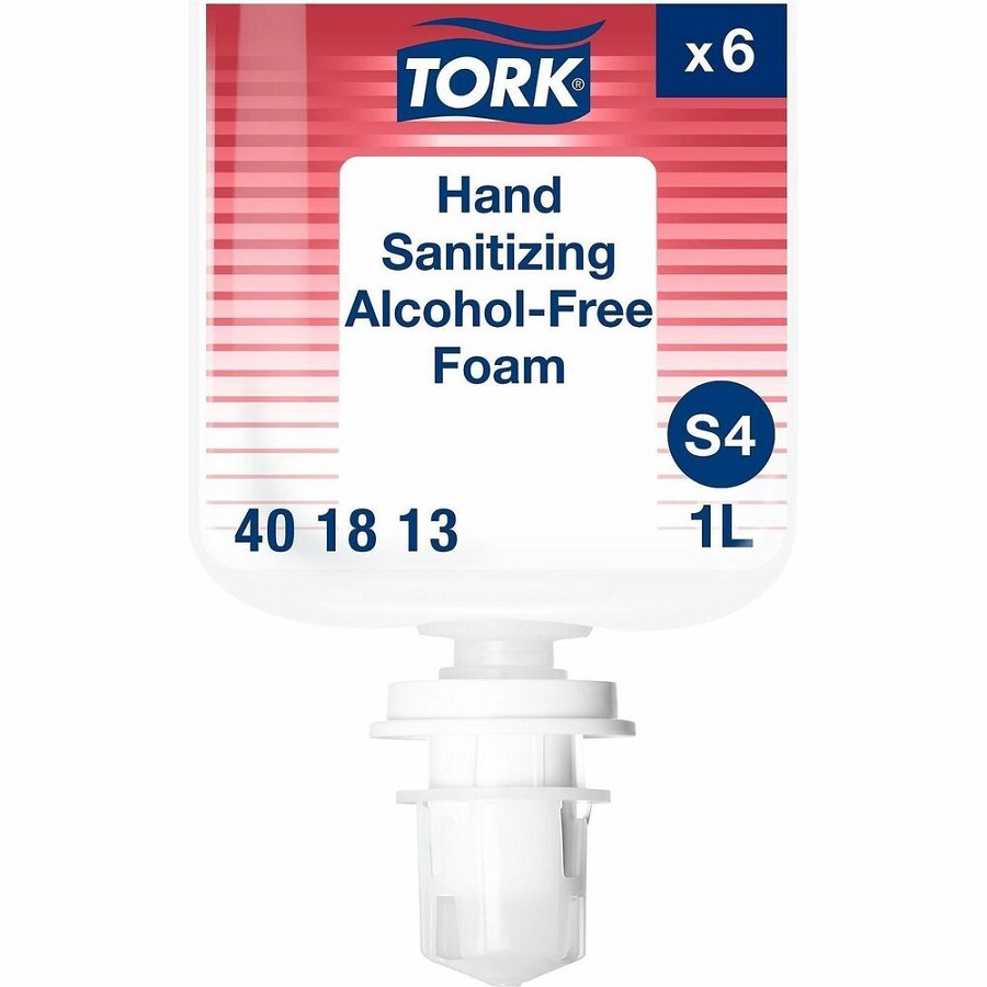 TORK Hand Sanitizer Foam Refill - Fragrance-free Scent - 1.06 quart - Pump Bottle Dispenser - Bacteria Remover, Kill Germs - Hand, Skin - Moisturizing - Colorless - Dye-free, Non-flammable, Hygienic - 6 / Carton 