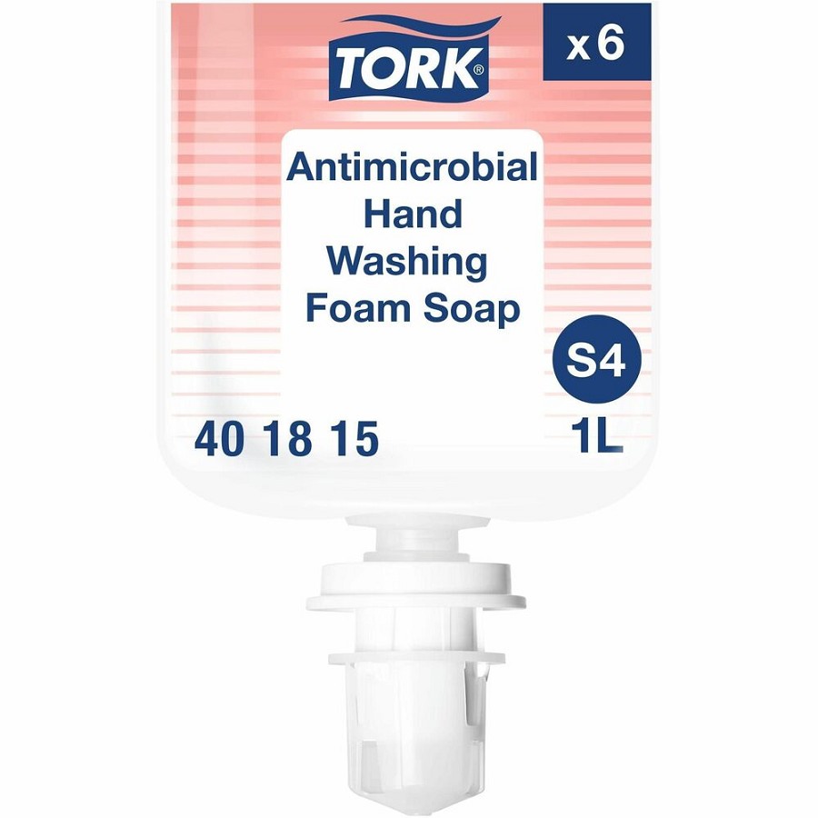 TORK S4 Antimicrobial Hand Washing Foam Soap - Fragrance-free Scent - 1.06 quart - Pump Dispenser - Kill Germs, Bacteria Remover - Hand, Food Handling, Healthcare - Moisturizing - Antibacterial - Hygienic, Dye-free - 6 / Carton 