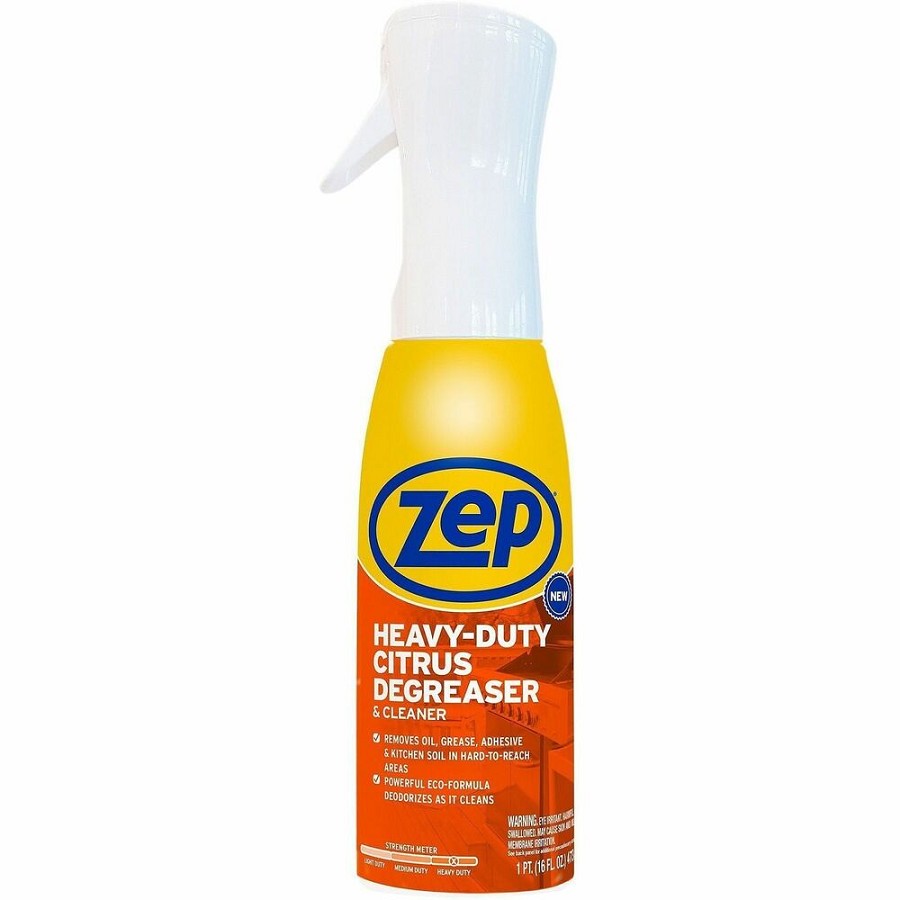 Zep Heavy Duty Citrus Degreaser - For Multipurpose - Ready-To-Use - Aerosol, Spray, Liquid - 16 fl oz (0.5 quart) - Citrus, Solvent Scent - Heavy Duty, Bleach-free, Deodorize, VOC-free - Clear - 1 Each 
