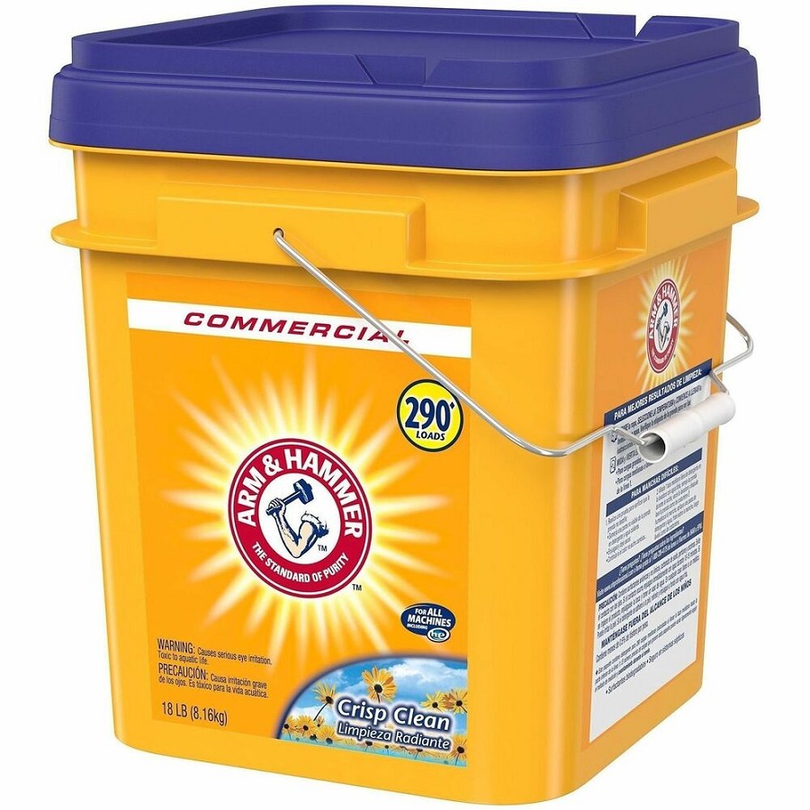 Arm & Hammer Commercial Pwdr Laundry Detergent - For Commercial, Washing Machine, Clothes, Laundry - Powder - 288 oz (18 lb) - Crisp Clean Scent - 290 Loads - Recommended For: Stain Remover, Dirt Remover, Odor Remover - Anti-septic, Deodorize - White - 1 