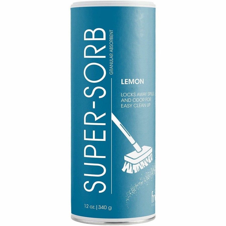 Fresh Products Super-Sorb Granular Absorbent - Lemon - 4 / Carton - Cellulose - White, Blue 