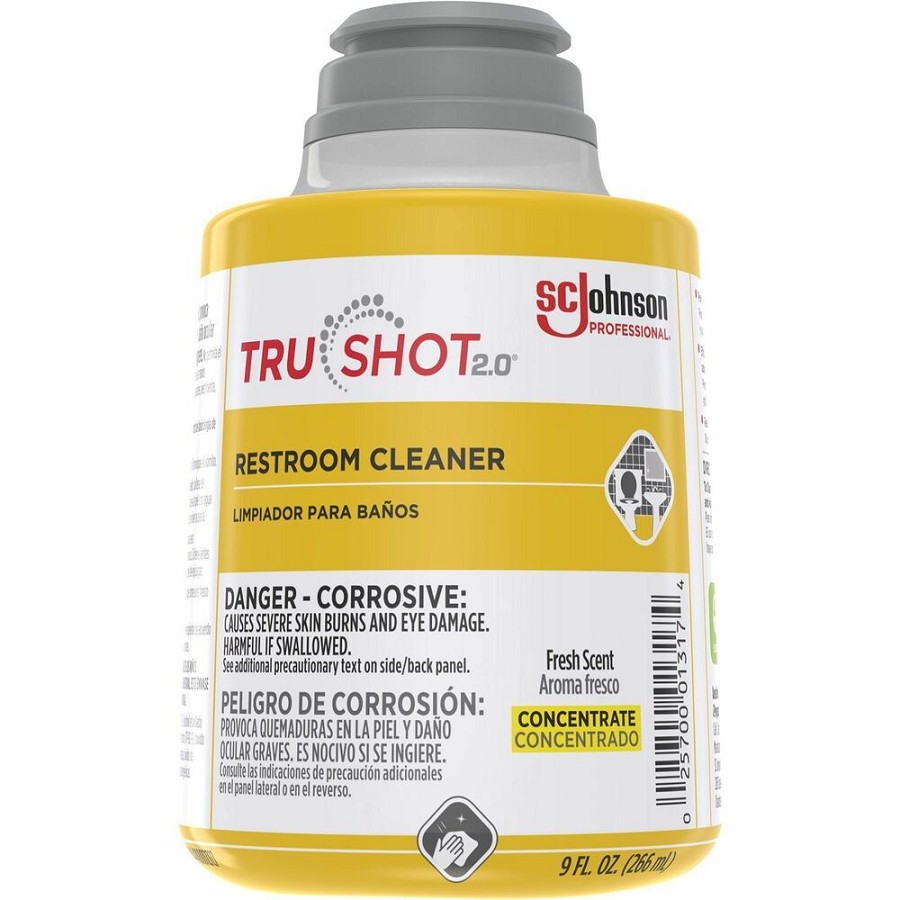 TruShot Restroom Cleaner - For Multipurpose - Concentrate - 9 fl oz (0.3 quart) - Clean & Fresh Scent - Dilutable, Easy to Use, Spill Resistant - Clear Cartridge - 4 / Carton 