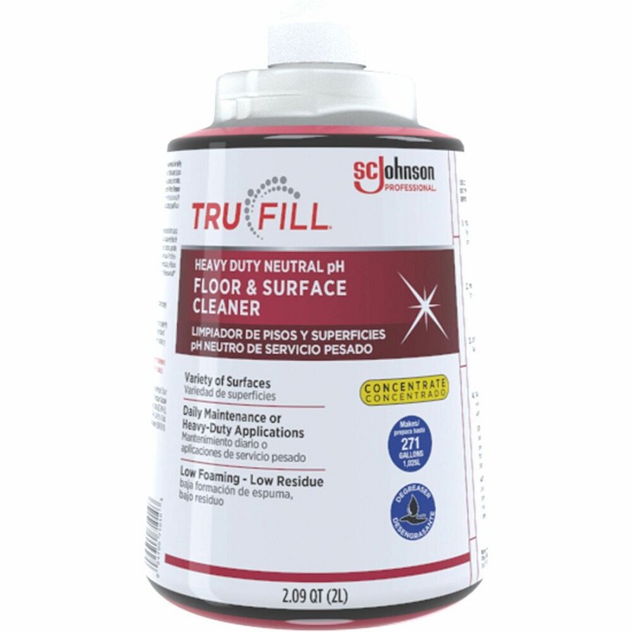 TruFill Heavy-Duty Floor Cleaner - For Multipurpose - Concentrate - 67.6 fl oz (2.1 quart) - Neutral Scent - Heavy Duty, Dilutable - Red Cartridge - 2 / Carton 