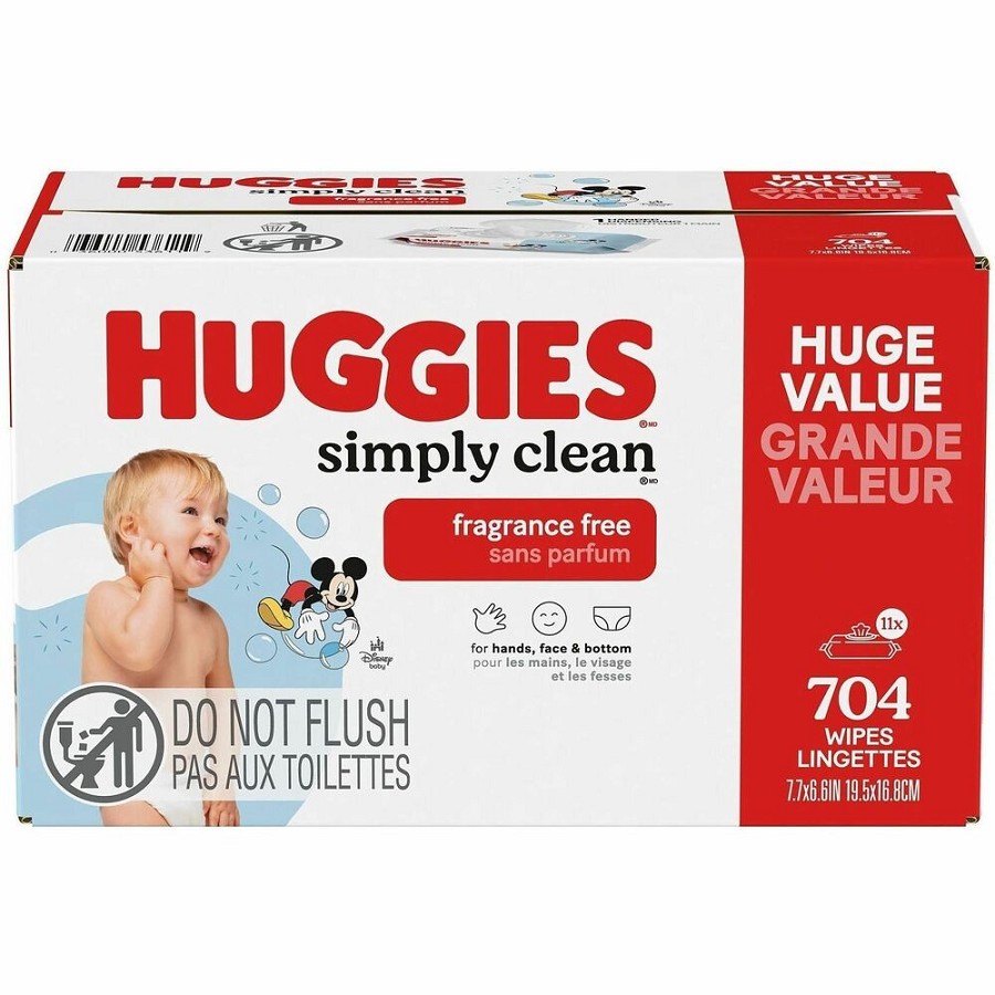 Huggies SimplyClean Frag-Free Wipes - White - 1 Carton 