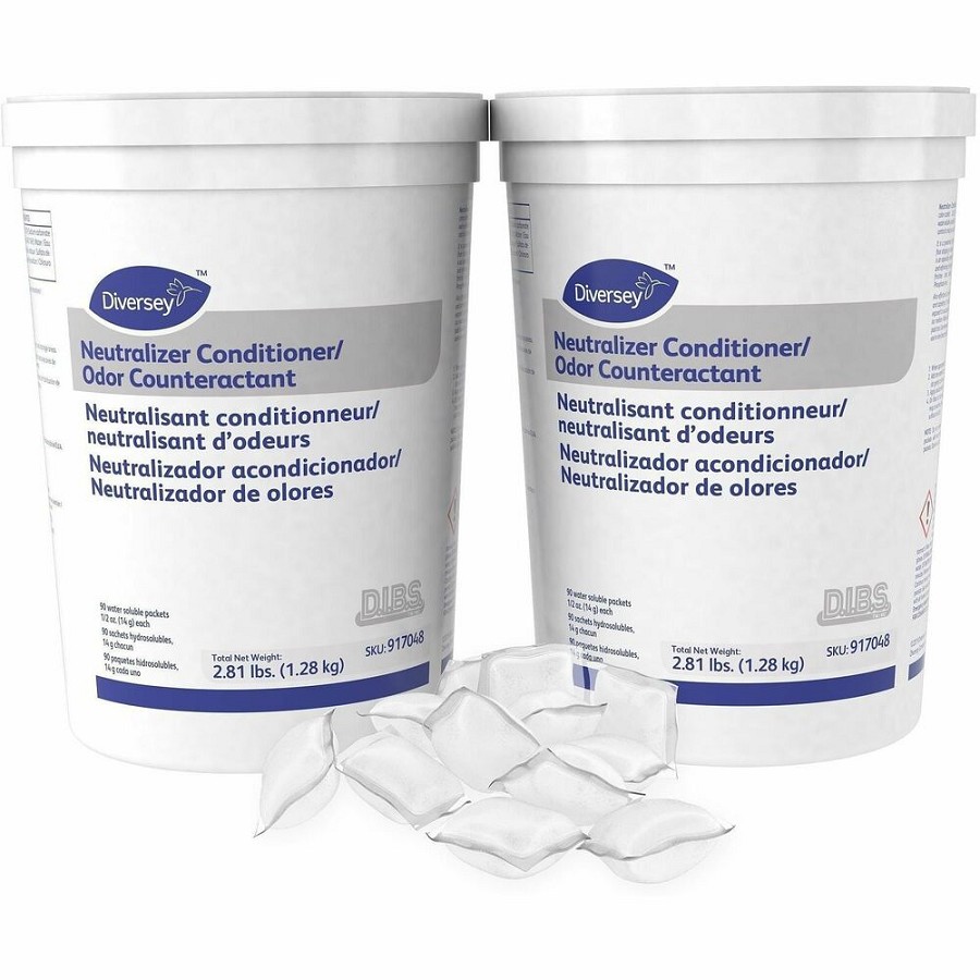 Diversey Care Conditioner/Odor Counteractant - For Multipurpose - 6.5 to 99 pH - Odorless, Water Soluble - White - 2 / Carton 