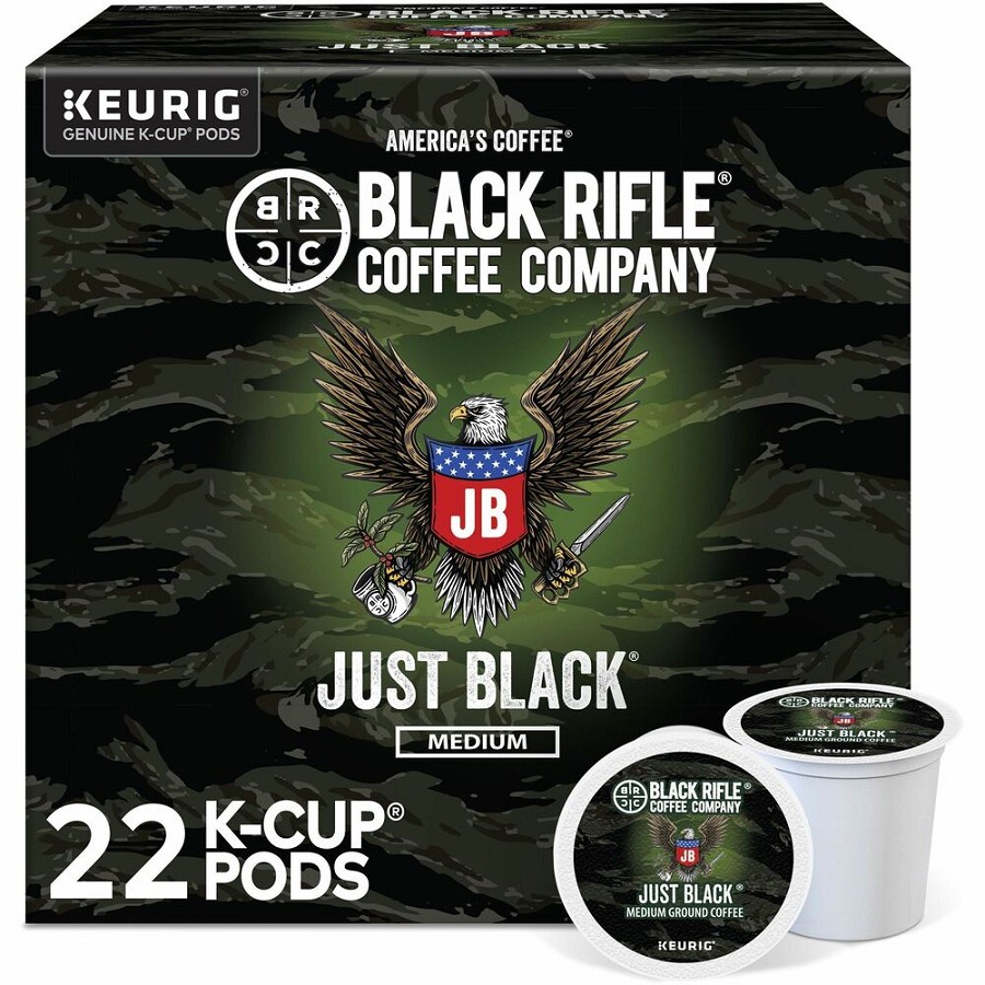 Black Rifle K-Cup Just Black Coffee - Compatible with Keurig Brewer - Medium - 0.3 oz Per Box - K-Cup - Just Black - Kosher - 22/Box - 4 / Carton 