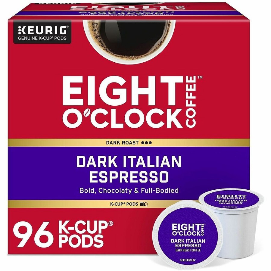 Eight O'Clock K-Cup Dark Italian Espresso Coffee - Compatible with Keurig Brewer - Dark - Per Box - K-Cup - Dark Italian Espresso - Kosher - 24/Box - 4 / Carton 