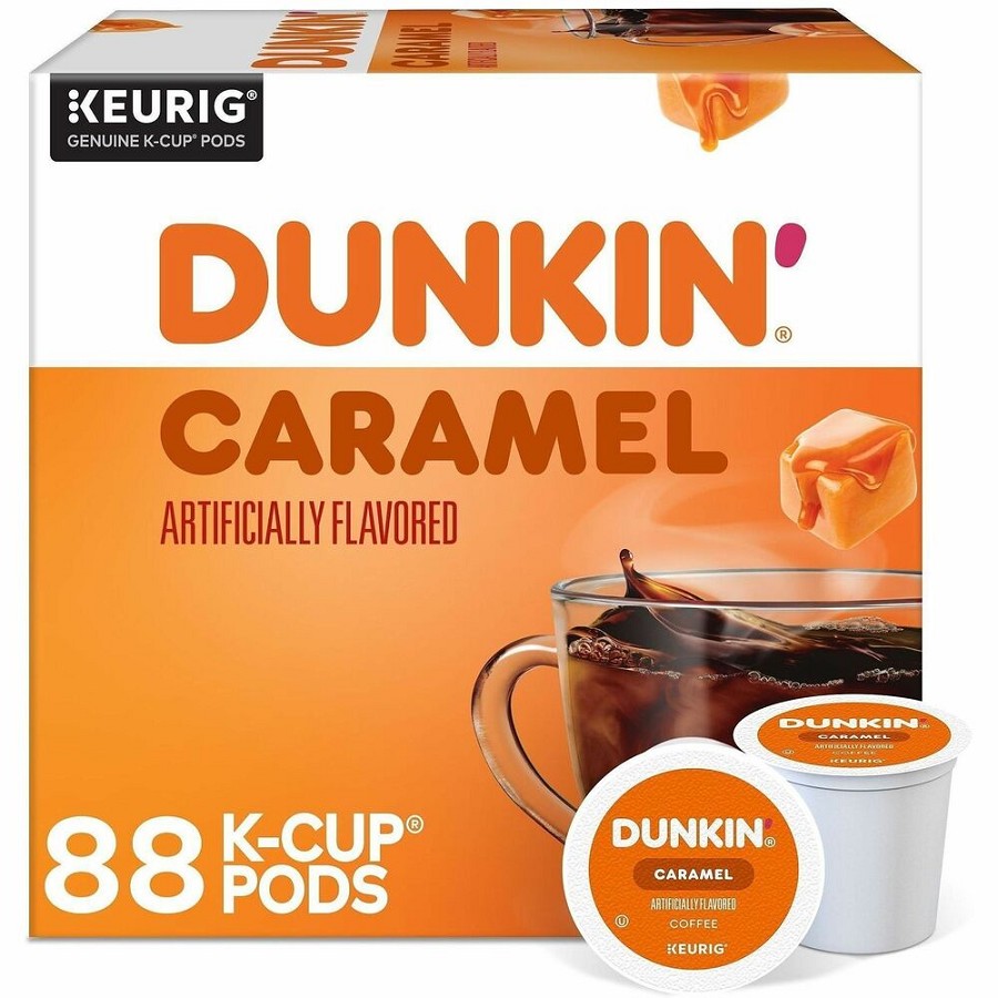 Dunkin' K-Cup Caramel Me Crazy Coffee - Compatible with Keurig Brewer - Medium - 0.3 oz Per Box - K-Cup - Caramel Me Crazy - Kosher - 22/Box - 4 / Carton 