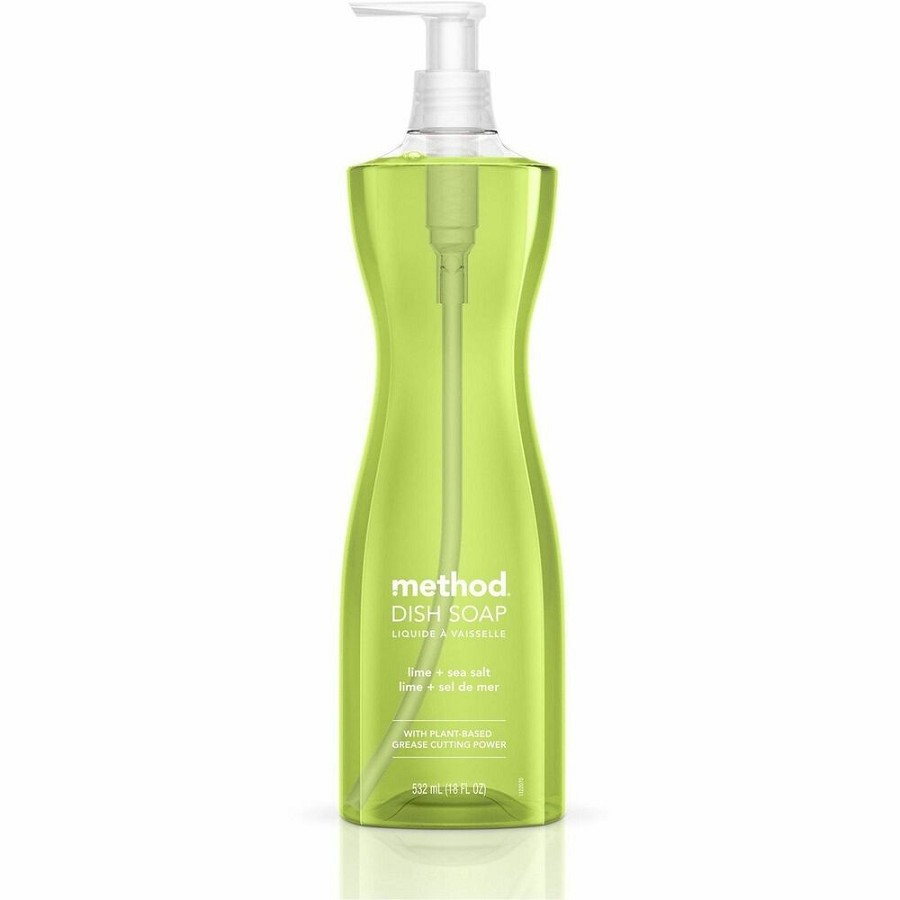 Method Dish Soap Refill - For Sink, Kitchen, Dish, Countertop - Liquid - 18 fl oz (0.6 quart) - Fresh, Lemon, Lime + Seasalt Scent - Recommended For: Grease Remover - Refillable - Light Willow Green 