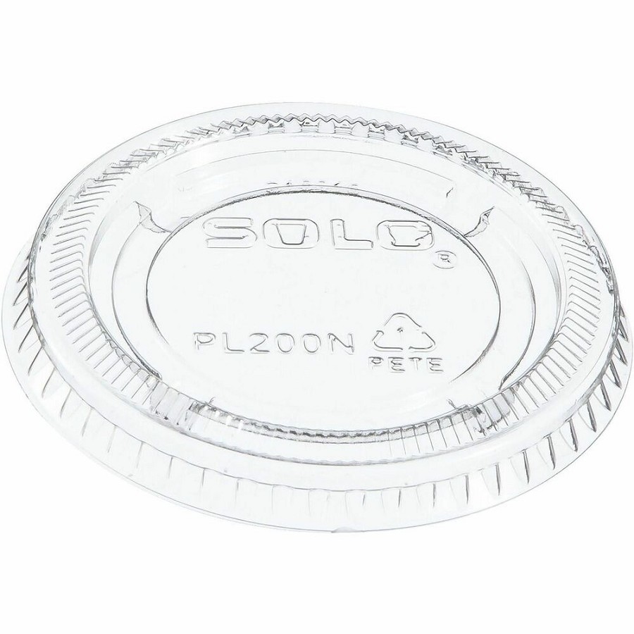 Solo 2 oz (59.1 mL) Clear Lid - 2.6' Diameter - Polyethylene Terephthalate (PET) - Clear - 1 Carton 