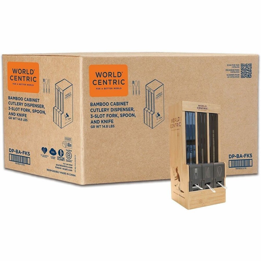 World Centric Touchless Cutlery Dispenser - Natural - 1 Carton 