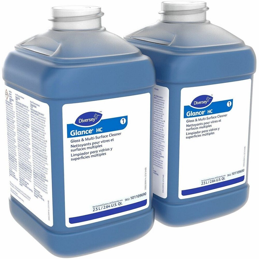 Diversey Care Glance Glass & Multi-Surface Cleaner - For Multi Surface, Glass - Concentrate - 84.5 fl oz (2.6 quart) - Recommended For: Grime Remover, Soap Film Remover, Finger Mark Remover, Smoke Film Remover, Grease Remover - Quick Drying, Streak-free, 