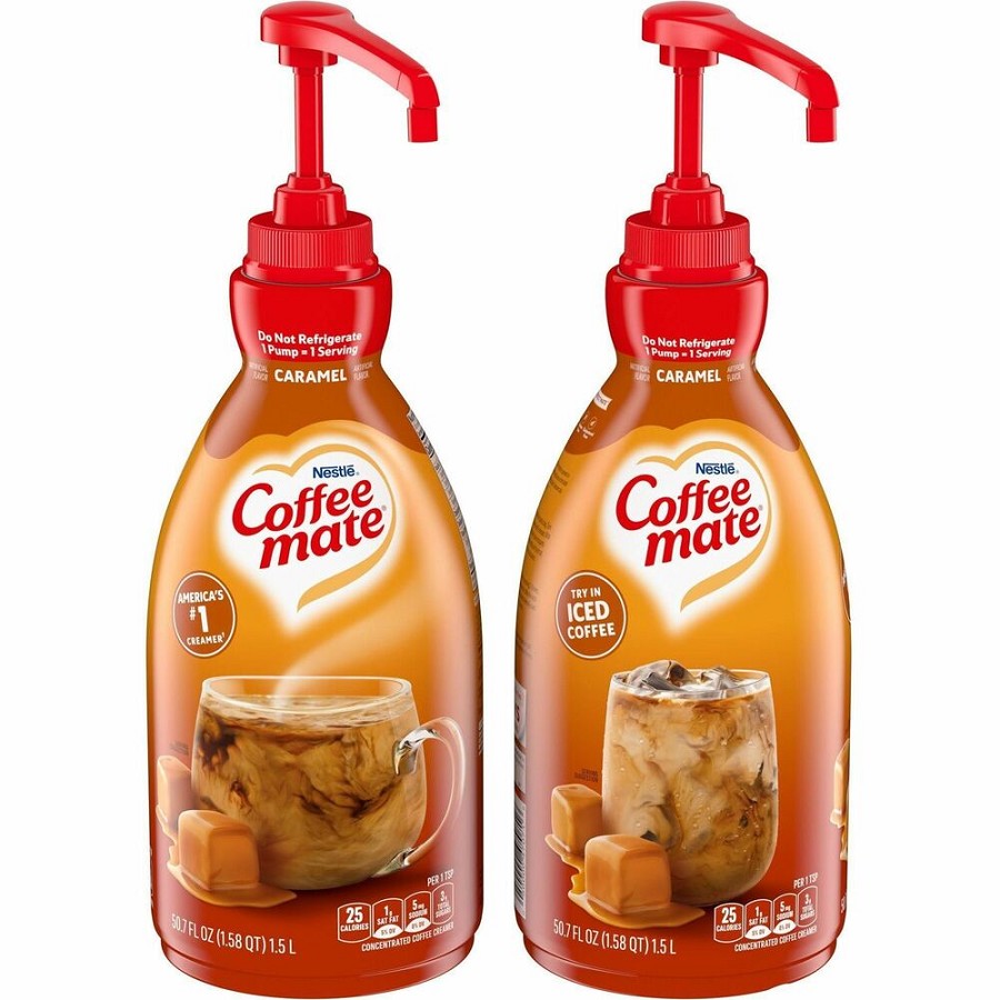 Nestle Caramel Liquid Creamer - Caramel Flavor - 50.72 fl oz (1.50 L) - 300 Serving - 2 / Carton 