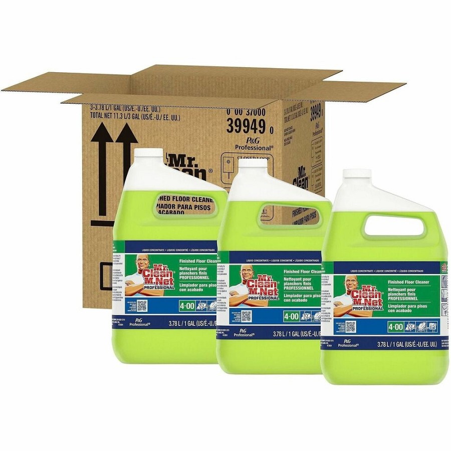 Mr. Clean Pro. All-Purpose Floor Cleaner - For Multi Surface, Multipurpose - Concentrate - 128 fl oz (4 quart) - Fresh Lemon Scent - Recommended For: Grease Remover, Dirt Remover, Soil Remover, Grime Remover - Rinse-free, Benzene-free, BPA-free, Alkylphen 