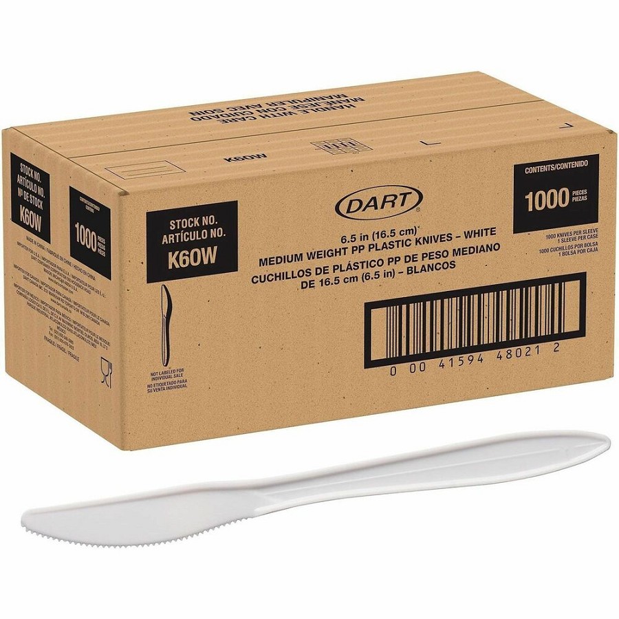 Solo Style Setter by Dart Cutlery Disposable - Knife - Knife - Food, Cafeteria, Barbecue, Breakroom - Disposable - Polypropylene, Plastic - White - 1 Carton 