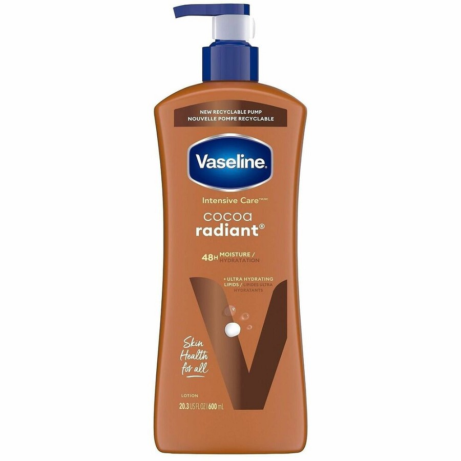 Vaseline Cocoa Radiant Hydrating Lotion - Lotion - 20.30 fl oz - For Dry Skin - Applicable on Body - Skin - Moisturising, Non-greasy, Absorbs Quickly - 4 / Carton 