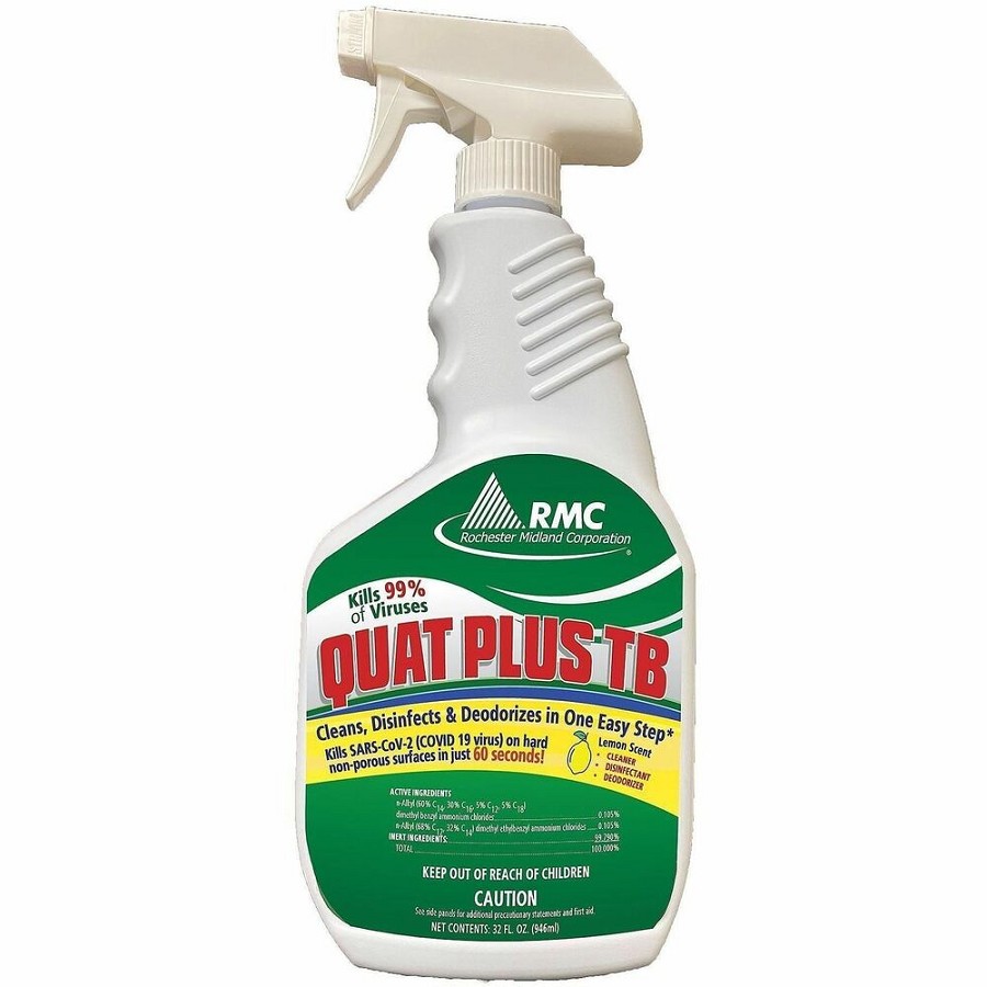 RMC Ready-to-Use Disinfectant - For Hard Surface, Hospital - Ready-To-Use - Spray - 32 fl oz (1 quart) - 12.5 pH - Fresh, Lemon Scent - Recommended For: Germs Remover - Disinfectant, Easy to Use, Deodorize - Amber, Clear - 6 / Carton 