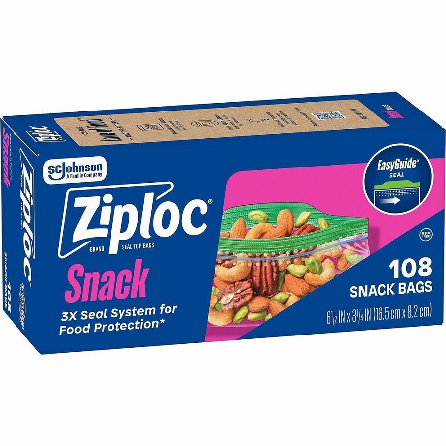 SC Johnson Snack Size Storage Bags - Textured - Clear - Plastic 
