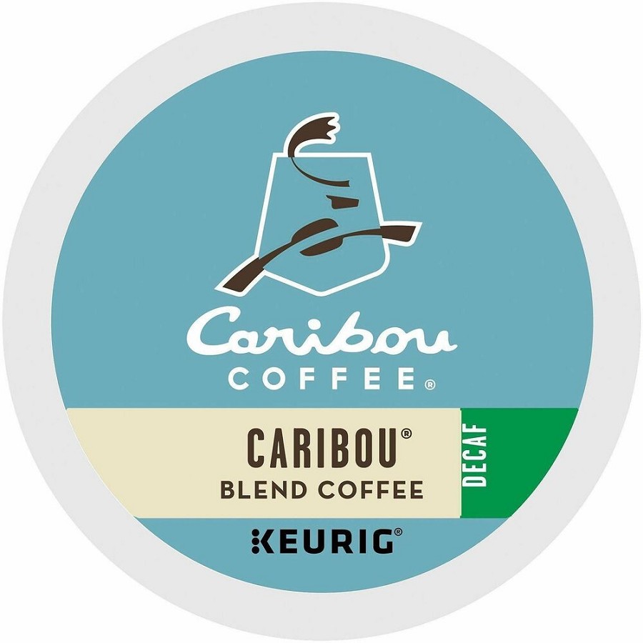 Caribou Coffee K-Cup Blend Decaf Coffee - Compatible with Keurig Brewer - K-Cup - Caribou Blend Decaf - Decaffeinated - 24/Box - 4 / Carton 