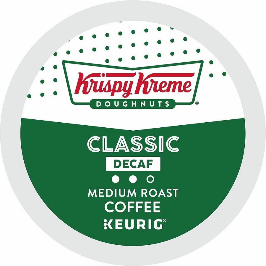 Krispy Kreme Doughnuts K-Cup Classic Decaf Coffee - Compatible with Keurig Brewer - Medium - K-Cup - Classic - Decaffeinated - 24/Box - 4 / Carton 