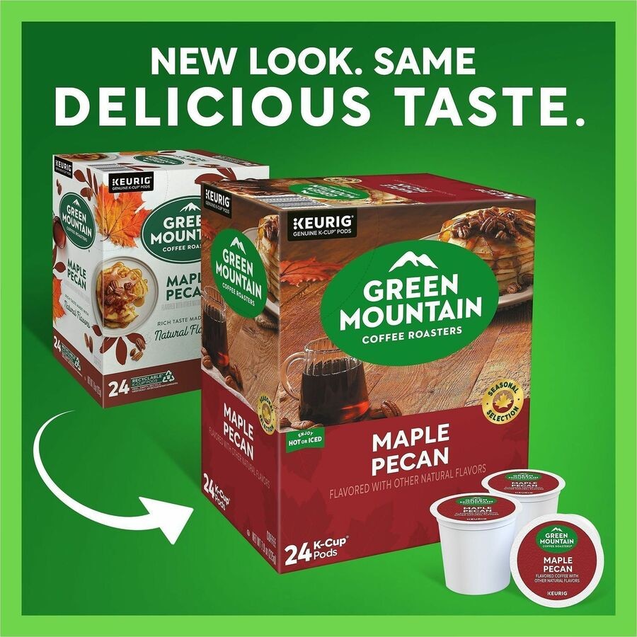 Green Mountain Coffee Roasters K-Cup Maple Pecan Coffee - Compatible with Keurig Brewer - Light - K-Cup - Butter Pecan - Kosher - 24/Box - 4 / Carton 