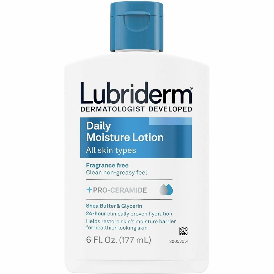 Lubriderm Daily Moisture Skin Lotion - Lotion - 6 fl oz - For Normal, Dry Skin - Applicable on Body, Face - Skin - Moisturising, Fragrance-free, Non-greasy, Absorbs Quickly, Paraben-free, Phthalates-free, Dye-free Flip Top Dispenser - 12 / Carton 