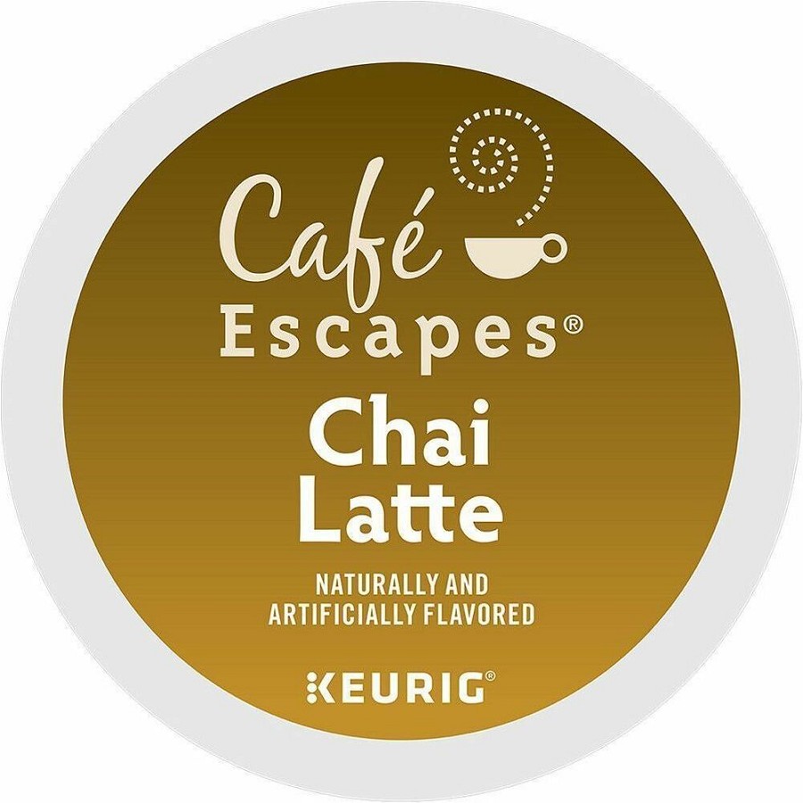 Cafe Escapes Chai Latte Black Tea K-Cup, Pod - Compatible with Keurig Brewer - 24 K-Cup - Caffeinated - 4 / Carton 