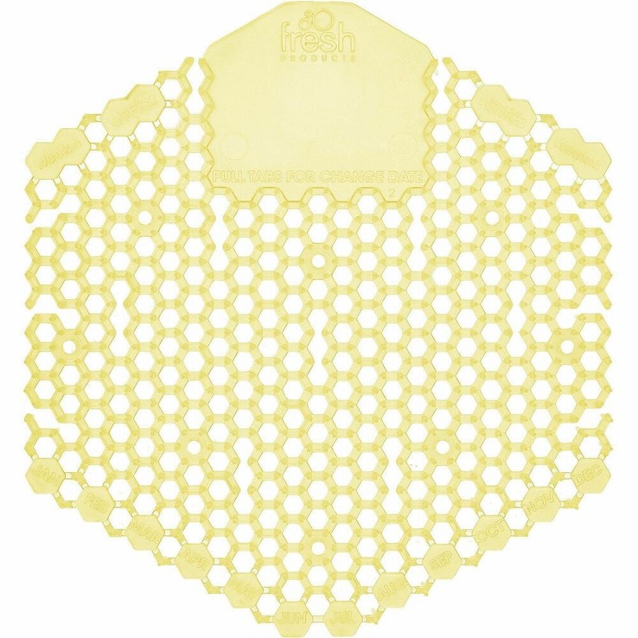 Fresh Products Wave 3D Urinal Screen - Lasts upto 30 Days - Odor Control, Dual Sided Design - 10/Box - 6 / Carton - Citrus 