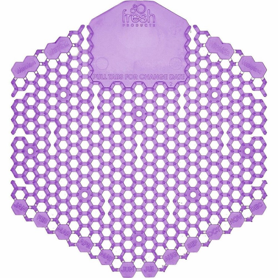 Fresh Products Wave 3D Urinal Screen - Lasts upto 30 Days - Odor Control, Dual Sided Design - 10/Box - 6 / Carton - Lavender 