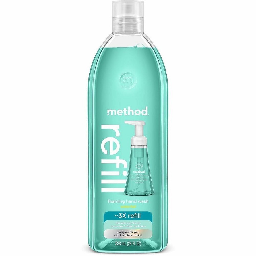 Method Waterfall Foaming Hand Wash Refill - Waterfall Scent - 28 fl oz - Pump Bottle Dispenser - Hand - Blue - Cruelty-free, Paraben-free, Phthalate-free - 4 / Carton 