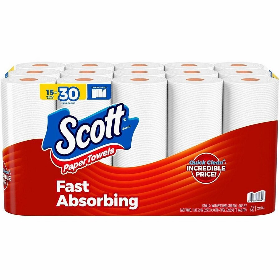 Scott Choose-A-Sheet Paper Towels - 108 Sheets/Roll - White - Paper - 2 / Carton 