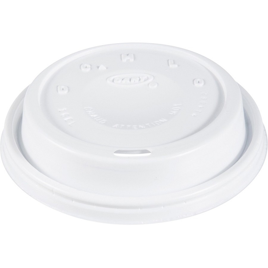 Dart Cappuccino Domed Lid - Dome - Plastic - White - 100/Bag - 1000 / Carton 