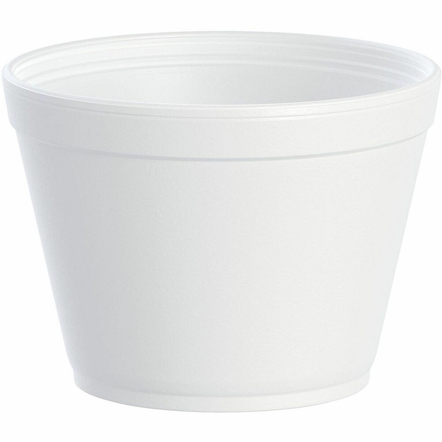 Dart J Cup 16 oz Foam Food Containers - 16 fl oz - Round - White - Foam - Sauce, Ice Cream - 25/Pack - 20 / Carton 