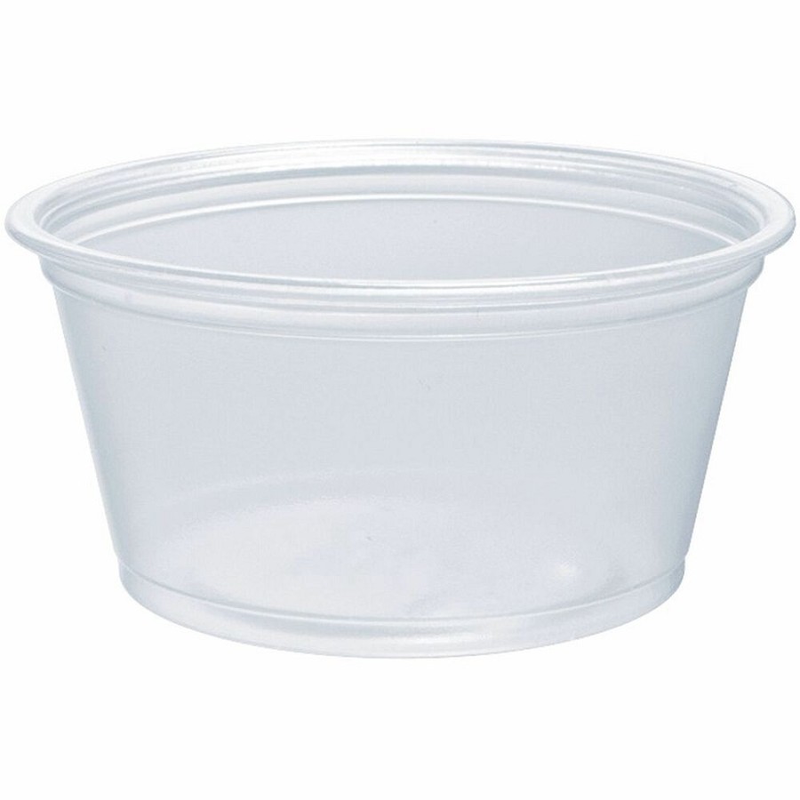 Dart 2 oz PP Plastic Portion Container - Contact Clear - Food, Sauce, Salad - Microwave Safe - Clear - Plastic, Polypropylene Body - 125/Pack - 20 / Carton 