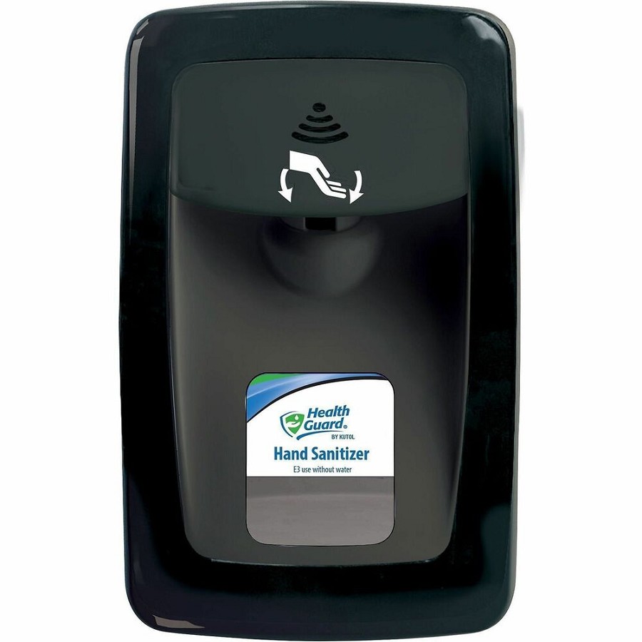 Health Guard DesignerSeries NoTouch M-Fit Dispenser - Automatic - 1.27 quart Capacity - Support 4 x C Battery - Touch-free, Refillable, Low Battery Indicator, Site Window - Black - 6 / Carton 