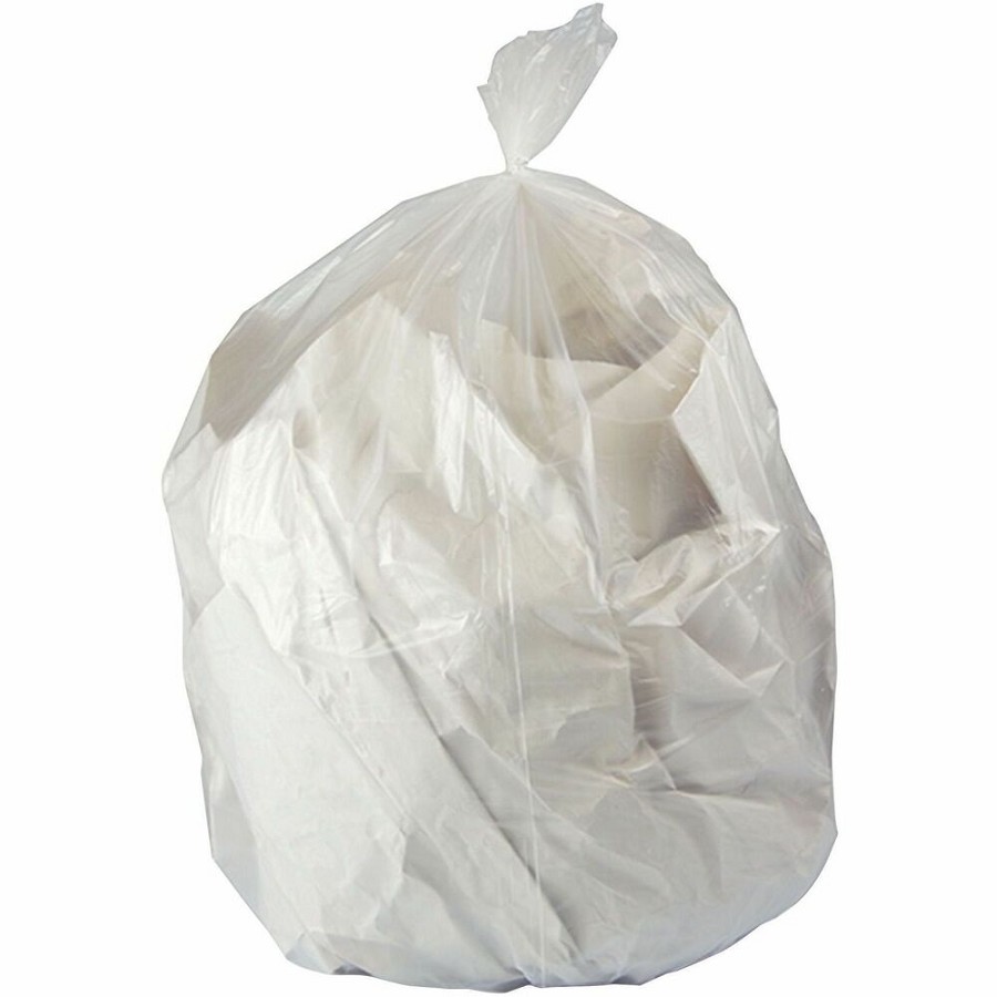 Genuine Joe Linear Low Density Can Liners - 24' Length x 32' Width x 0.35 mil (9 Micron) Thickness - Low Density - Clear - Linear Low-Density Polyethylene (LLDPE), Polyethylene - Can Liner, Garbage 