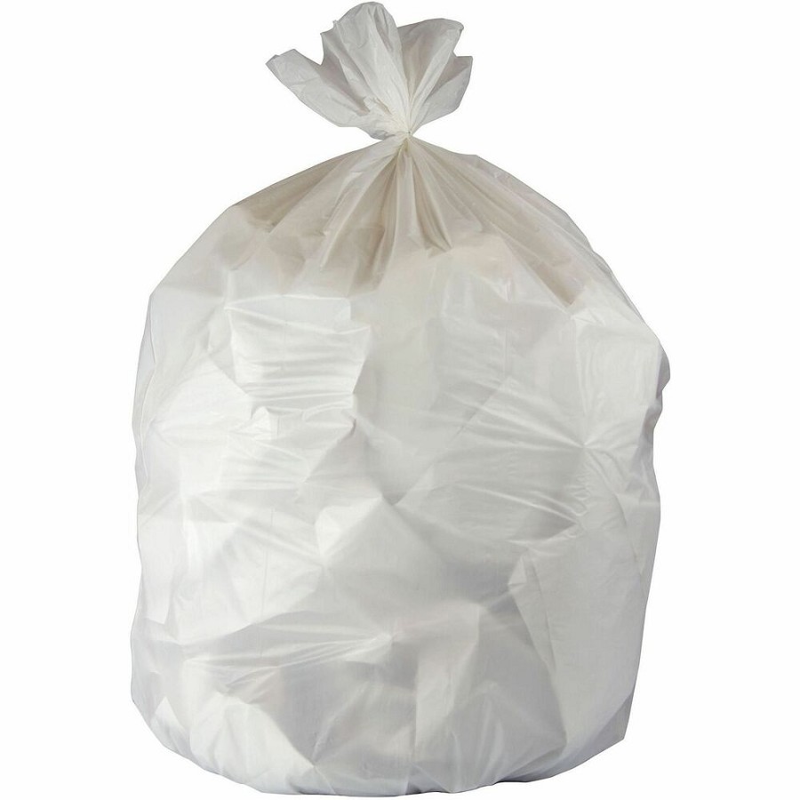 Genuine Joe Linear Low Density Can Liners - 30' Length x 36' Width x 0.75 mil (19 Micron) Thickness - Low Density - White - Linear Low-Density Polyethylene (LLDPE), Polyethylene - Garbage, Can Liner 