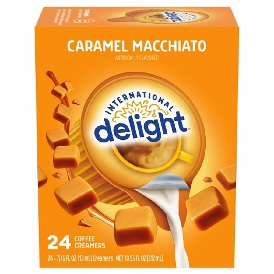 International Delight Single-Serve Liquid Creamer - Caramel Macchiato Flavor - 0.50 fl oz (15 mL) - 1 Serving - 24/Box - 6 / Carton 