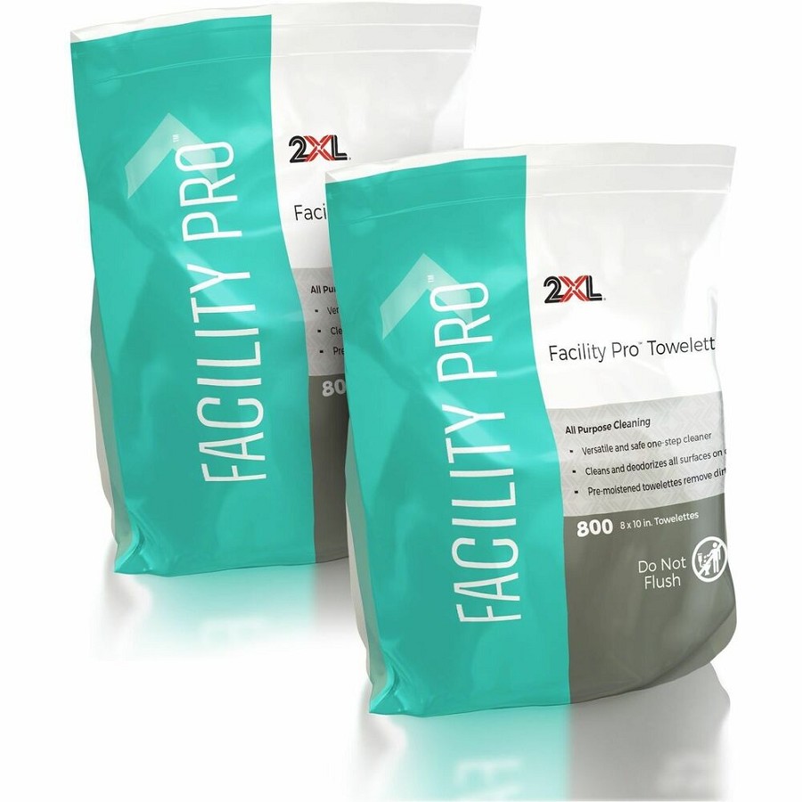 2XL Facility Pro All-Purpose Towelettes - White - 2 / Carton 
